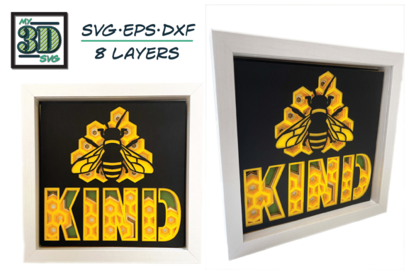 3D BEE Shadow Box SVG for Creative Design Projects