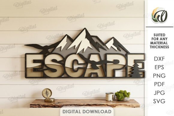 3D Camping Decor Laser Cut: A Versatile Design Asset for Wall Art Projects