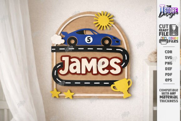 3D Kids Room Wall Name Sign Laser Cut for Modern Branding