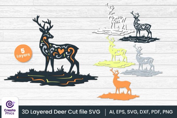 3D Layered Decorative Deer SVG Cut File Review
