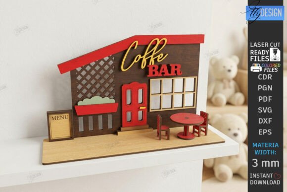 3D Miniature House Entrance for Home Decor and Laser Cutting Projects