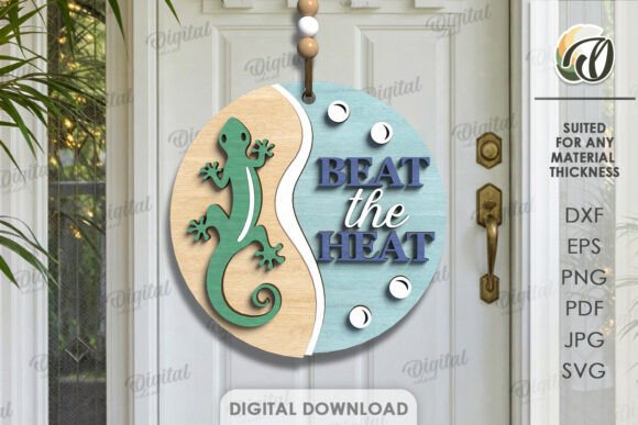 3D Summer Round Sign Laser Cut for Handmade Projects