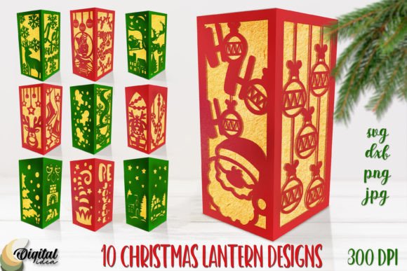 3D SVG Christmas Lanterns for Holiday Design Projects