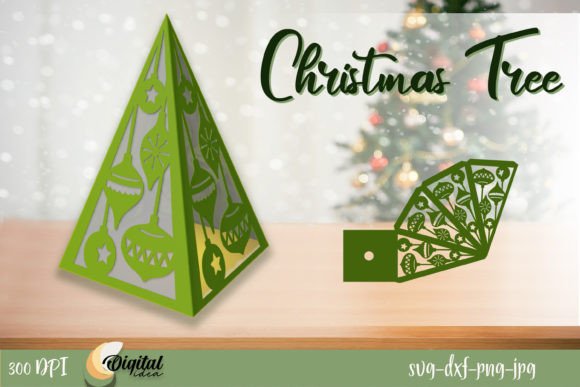 3D SVG Christmas Trees Lantern for Holiday Marketing
