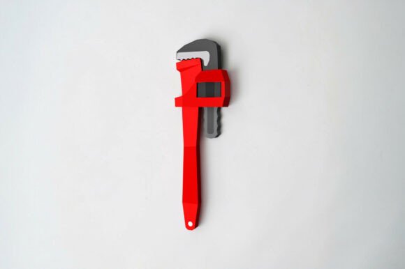 3D SVG Pipe Wrench for Local Business Branding and Packaging