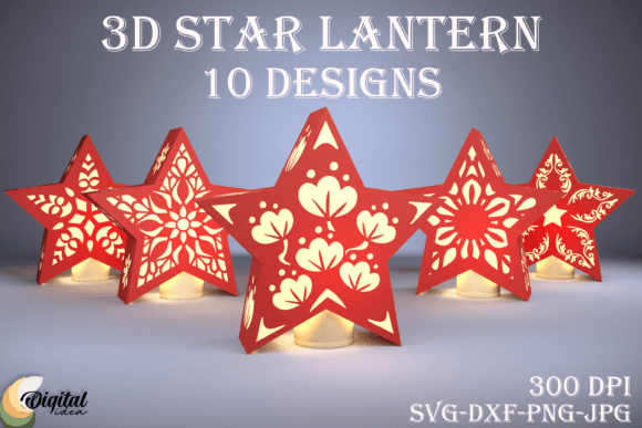3D SVG Star Lanterns for Christmas Content Publishing