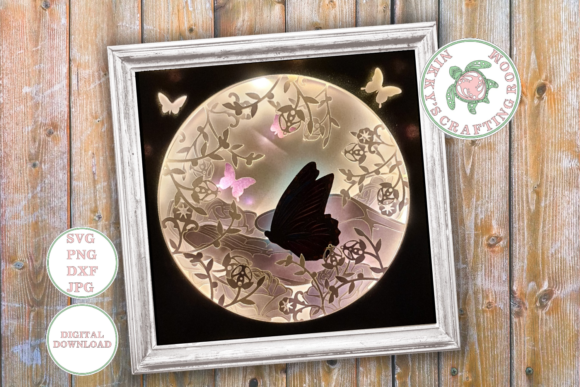 Butterfly 3D SVG Shadow Box for Branding and Packaging