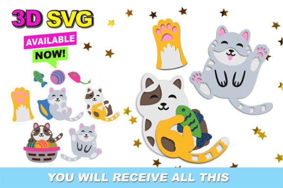Cute Cat 3D SVG: A Polished Graphic Design Asset for Content Creators
