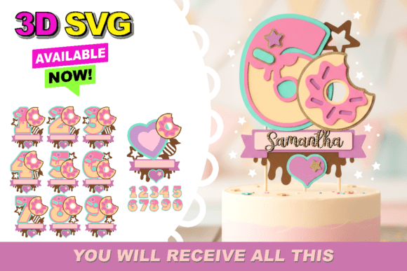 Donuts Numbers Topper 3D SVG Review for Real Embroidery Projects