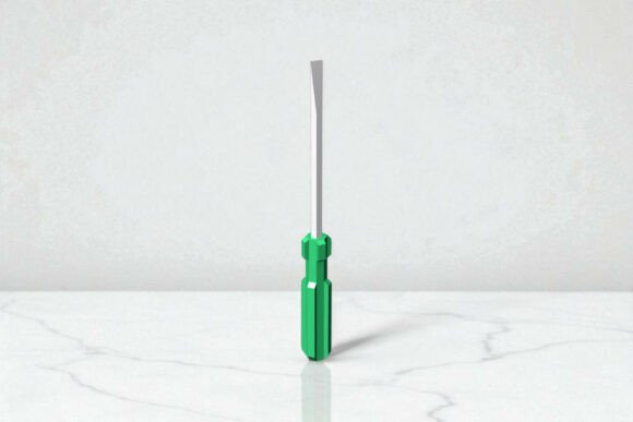 Flat Screw Driver 3D SVG for Editorial and Web Design Projects