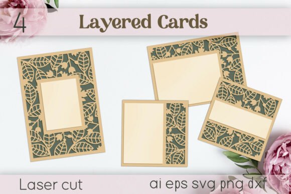 Floral 3D Wedding Invitation SVG for Laser Cutting
