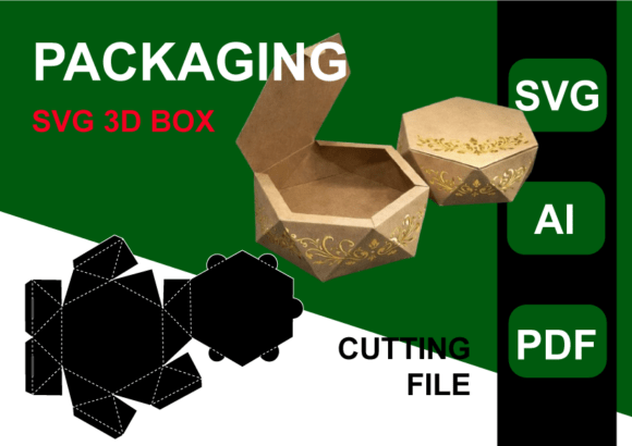 Hexagone 3D Svg Box Template: A Versatile Graphic for Boxes Amp Projects