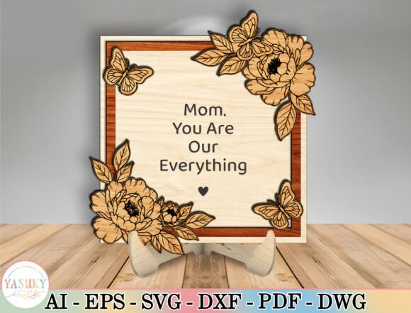 Mother’s Day 3D Layered Sign SVG for Laser Cutting Projects