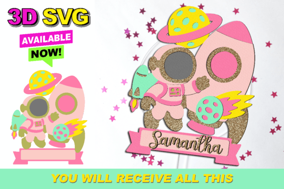 Outer Space Girl SVG for Embroidery Projects
