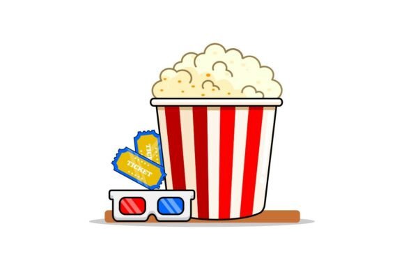 Popcorn, Tickets, and 3D Glasses: A Dynamic Illustration for Creative Projects