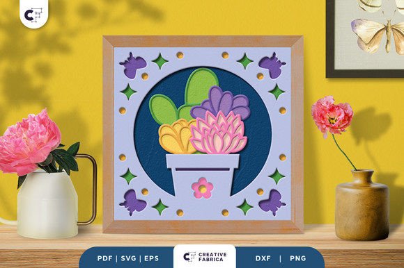 Potted Succulent 3D SVG for Cacti and Succulents Content