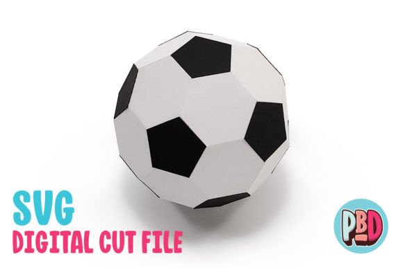 Soccer Ball 3D Papercraft for Embroidery Projects