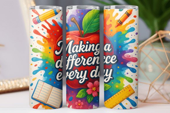 Teacher Tumbler Wrap 3d Png for Real-World Embroidery Projects