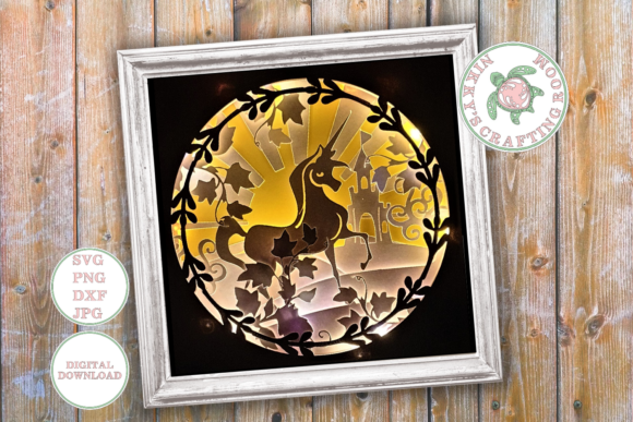 Unicorn 3D Shadow Box Template: A Spark of Magic for Creative Design