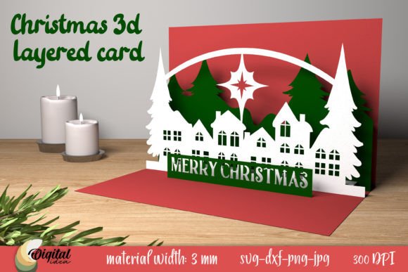 Winter Silhouette 3D SVG: A Festive Design for Small Business Branding